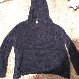 Blue COMFY sweater with hood
